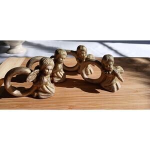Ceramic Angel Napkin Rings (4)